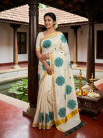 Load image into Gallery viewer, Malhari - മൽഹാരി (Traditional Onam Kasavu Saree)
