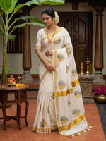 Load image into Gallery viewer, Lalithangi - ലളിതാംഗി (Traditional Onam Kasavu Saree)
