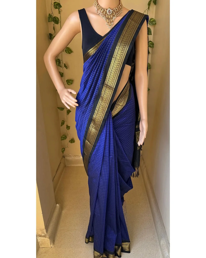 Dhivya - दिव्या (Premium Checked Handloom Gadwal Silk Cotton)