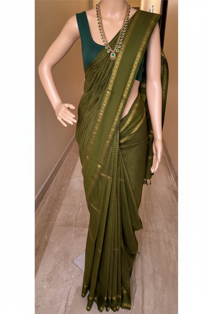 Dhanam - ധനം(Premium Handloom Checked Gadwal Silk Cotton)