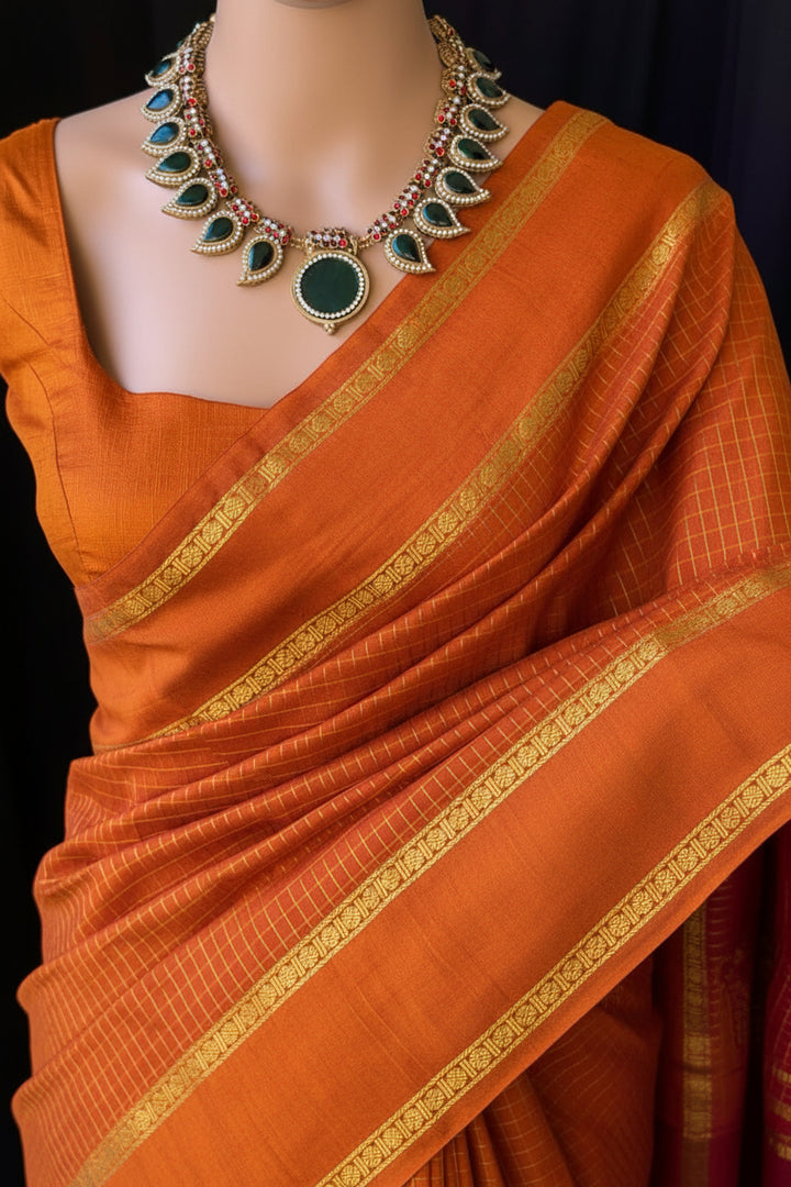 Laila - లైలా(Premium Handloom Checked Gadwal Silk Cotton)
