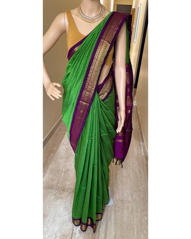 Anusya - ಅನಸೂಯಾ (Premium Checked Handloom Gadwal Silk Cotton)