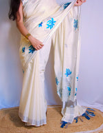 Load image into Gallery viewer, Neelakurinji - നീലക്കുറിഞ്ഞി (Traditional Onam Kasavu Saree)
