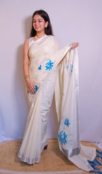 Load image into Gallery viewer, Neelakurinji - നീലക്കുറിഞ്ഞി (Traditional Onam Kasavu Saree)
