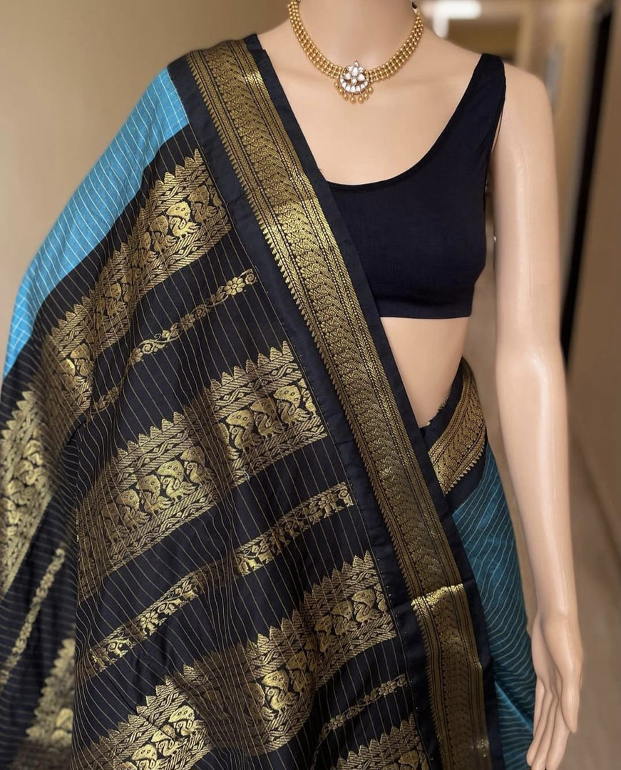 Kattam - കാട്ടം (Rare Colour Combo Handloom Gadwal Silk Cotton)