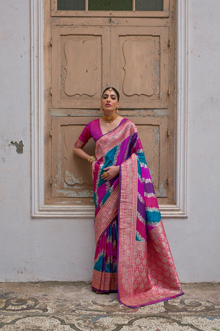 Multi-Colour  Banarasi Silk (Premium Quality Soft Silk)