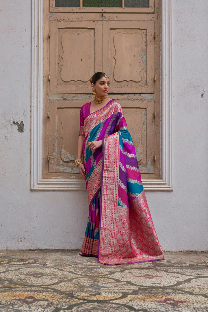 Multi-Colour  Banarasi Silk (Premium Quality Soft Silk)