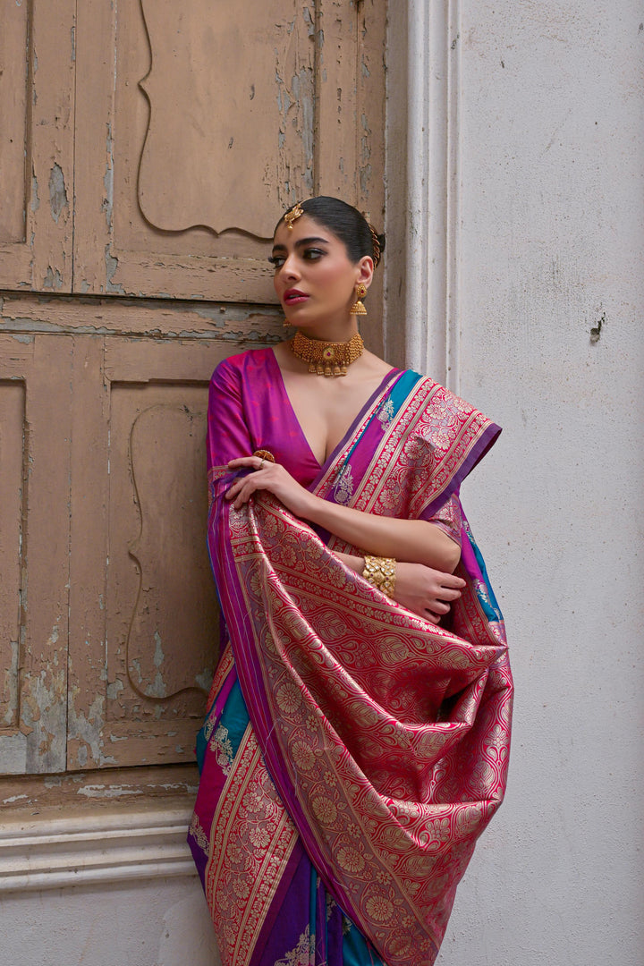 Multi-Colour  Banarasi Silk (Premium Quality Soft Silk)