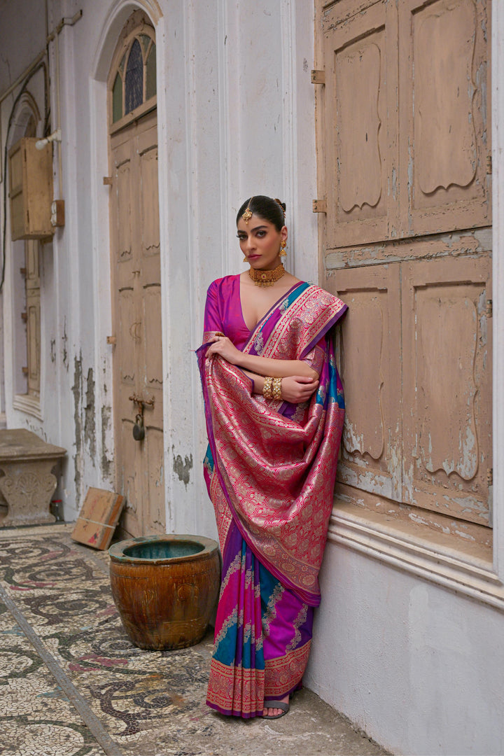 Multi-Colour  Banarasi Silk (Premium Quality Soft Silk)