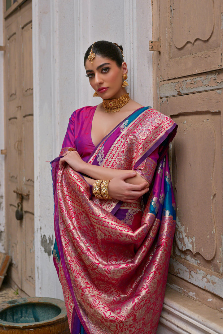 Multi-Colour  Banarasi Silk (Premium Quality Soft Silk)