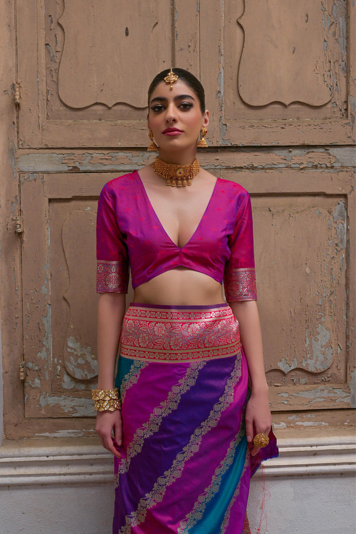 Multi-Colour  Banarasi Silk (Premium Quality Soft Silk)