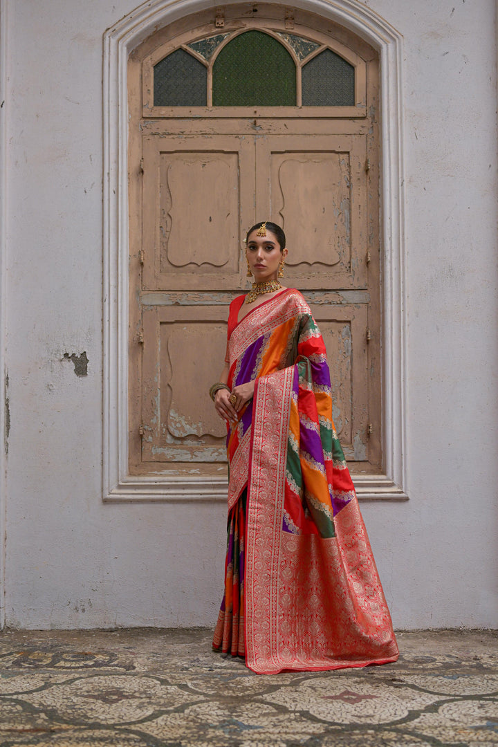 Multi-Colour  Banarasi Silk (Premium Quality Soft Silk)