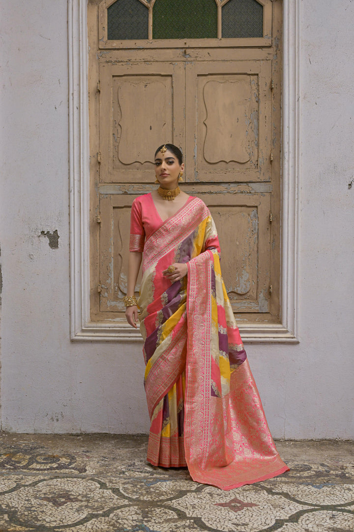 Multi-Colour  Banarasi Silk (Premium Quality Soft Silk)