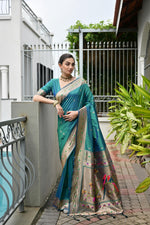 Load image into Gallery viewer, Banarasi Silk Paithani (Premium Banarasi Paithani Silk)