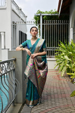 Load image into Gallery viewer, Banarasi Silk Paithani (Premium Banarasi Paithani Silk)