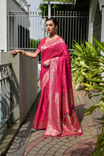 Load image into Gallery viewer, Banarasi Silk Paithani (Premium Banarasi Paithani Silk)