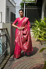 Load image into Gallery viewer, Banarasi Silk Paithani (Premium Banarasi Paithani Silk)