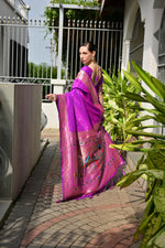 Load image into Gallery viewer, Banarasi Silk Paithani (Premium Banarasi Paithani Silk)