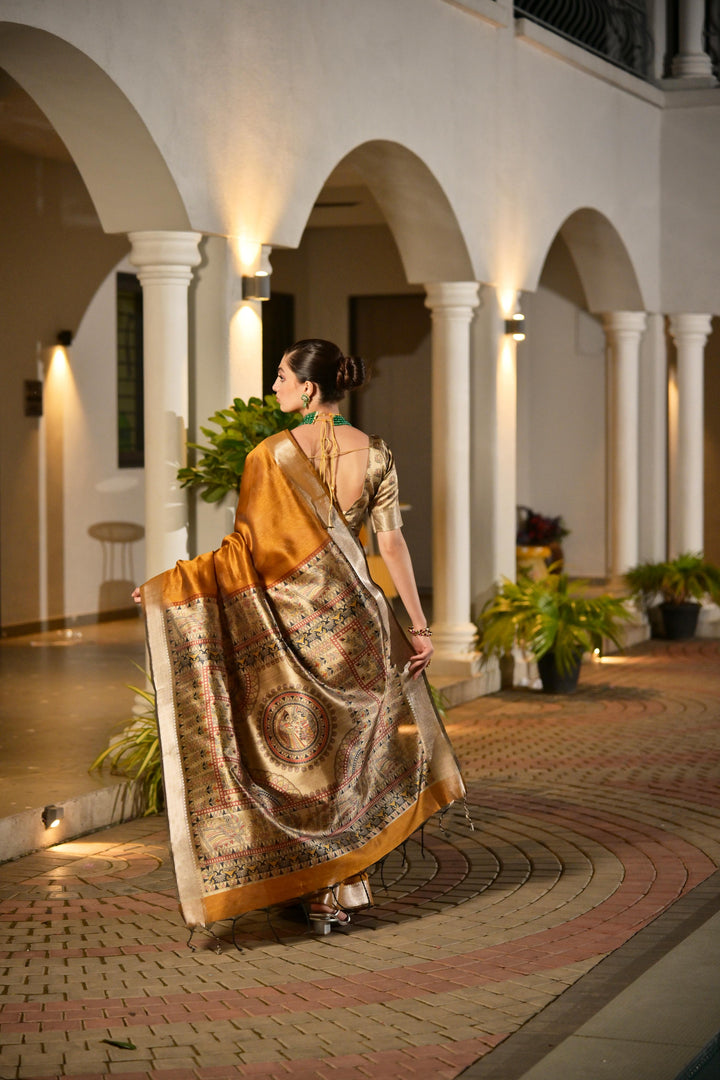 Tussar Madhubani Silk (Premium Quality Soft Silk)