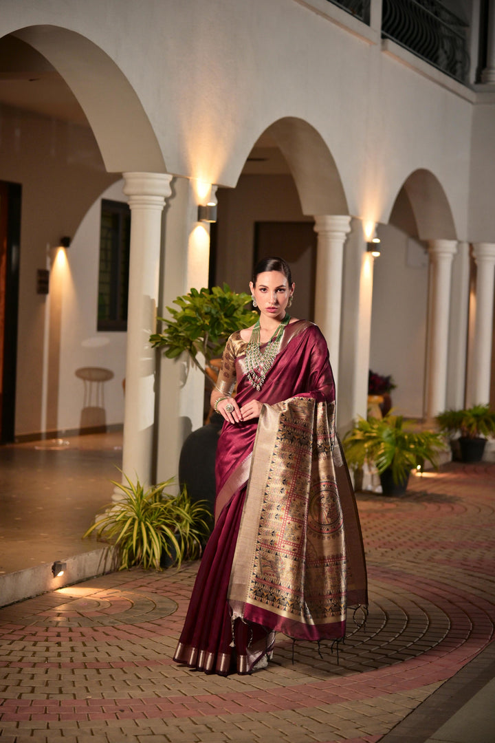 Tussar Madhubani Silk (Premium Quality Soft Silk)