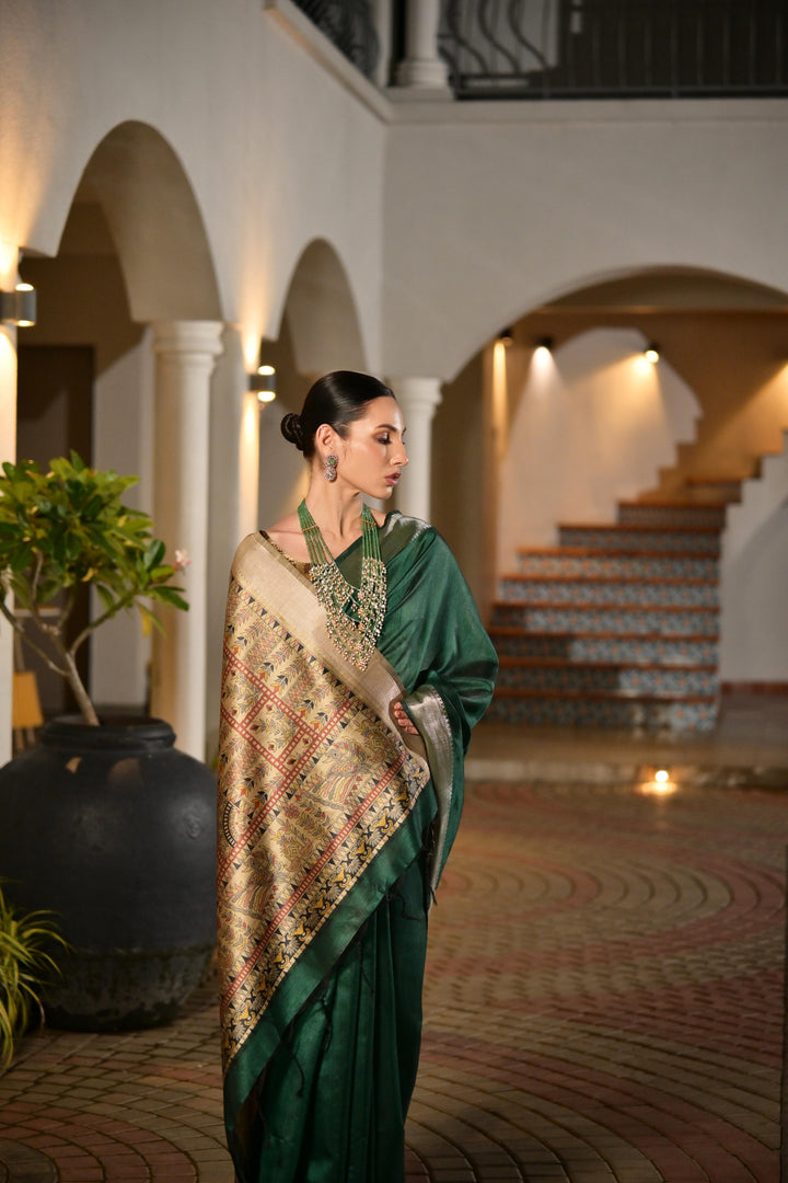 Tussar Madhubani Silk (Premium Quality Soft Silk)