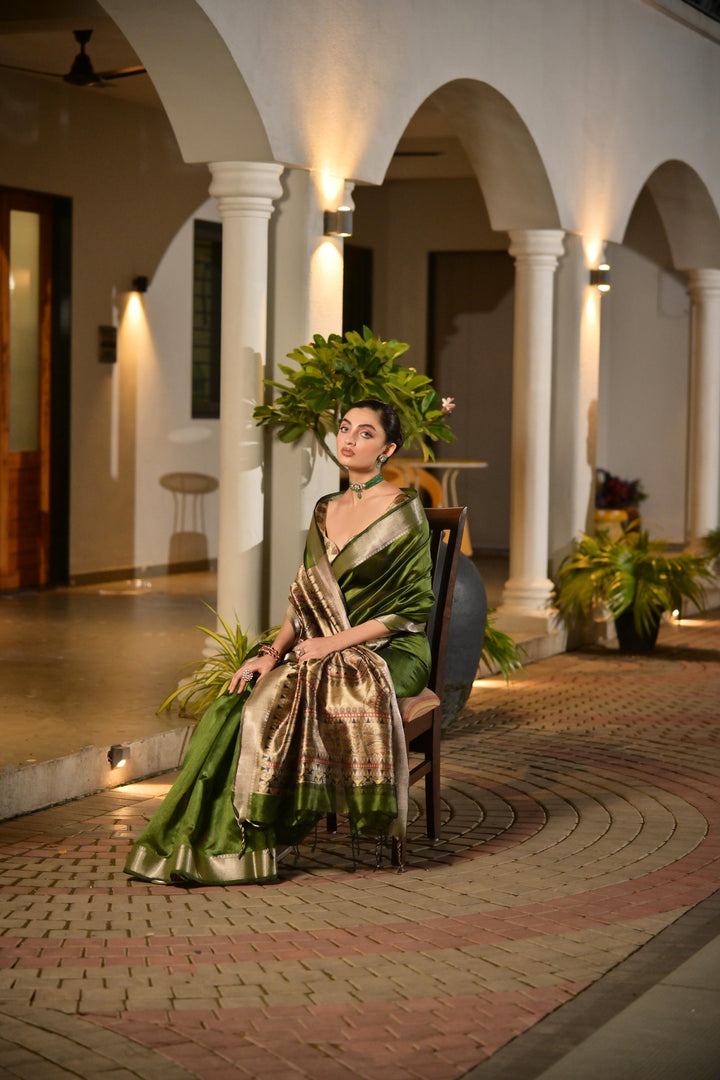 Tussar Madhubani Silk (Premium Quality Soft Silk)