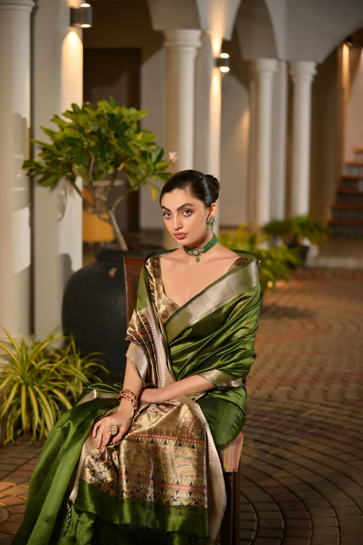 Tussar Madhubani Silk (Premium Quality Soft Silk)