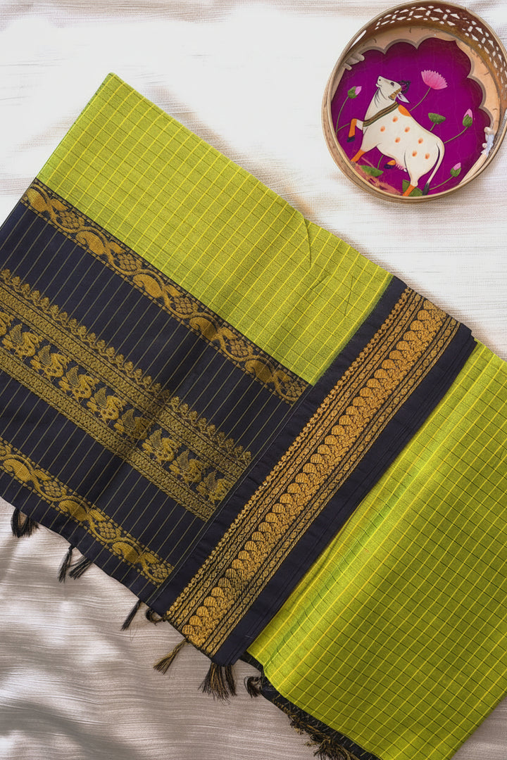Rasika - ரசிகா (Premium Handloom Checked Gadwal Silk Cotton)