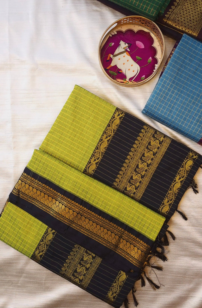 Rasika - ரசிகா (Premium Handloom Checked Gadwal Silk Cotton)
