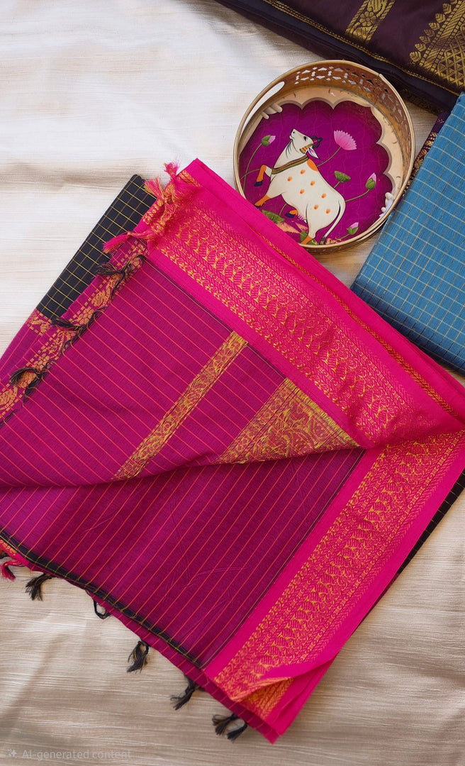 Jamandhi - జామంధి (Premium Handloom Checked Gadwal Silk Cotton)