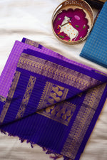 Load image into Gallery viewer, Chandra - சந்திரா (Premium Handloom Checked Gadwal Silk Cotton)