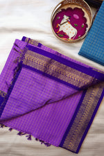 Load image into Gallery viewer, Chandra - சந்திரா (Premium Handloom Checked Gadwal Silk Cotton)