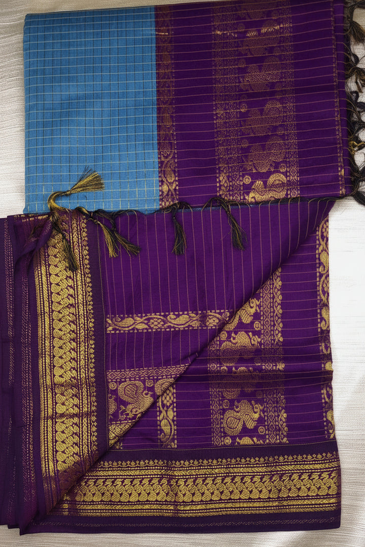 Hemangi - ಹೇಮಾಂಗಿ (Premium Handloom Checked Gadwal Silk Cotton)