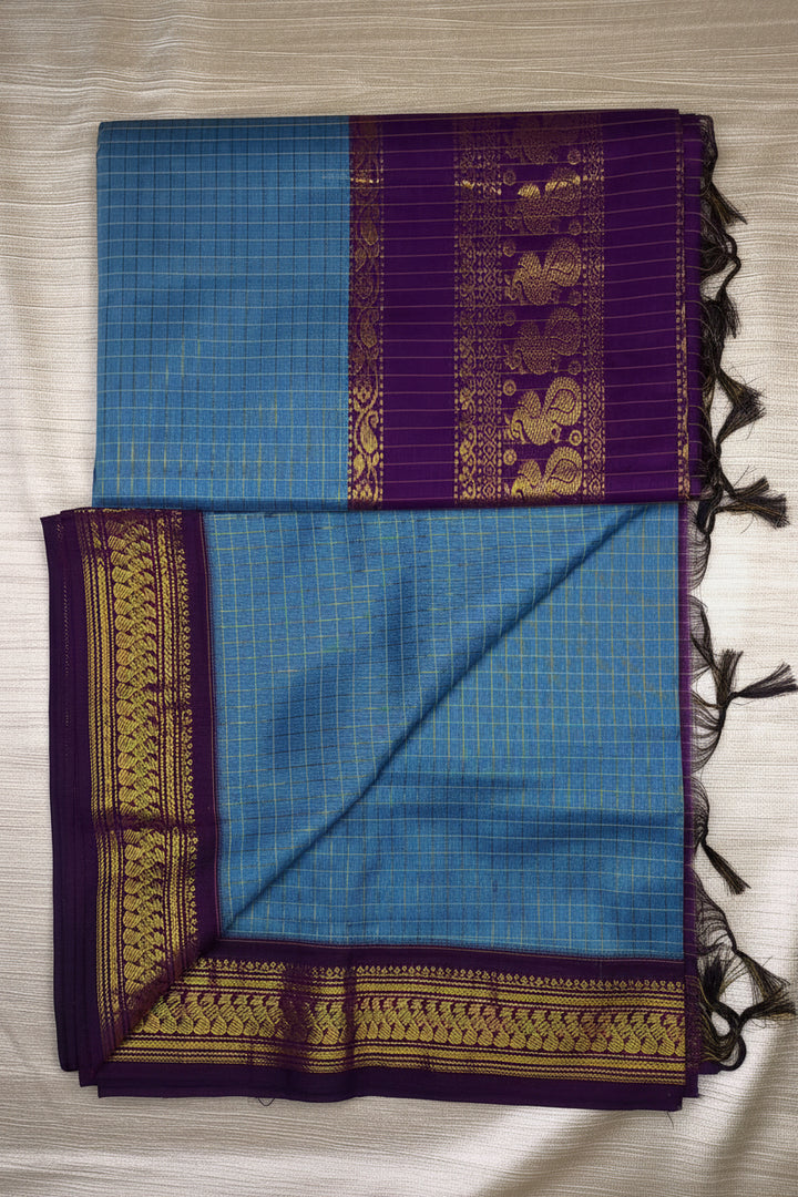 Hemangi - ಹೇಮಾಂಗಿ (Premium Handloom Checked Gadwal Silk Cotton)