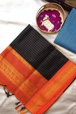 Load image into Gallery viewer, Dwijavanti - द्विजवंती (Premium Handloom Checked Gadwal Silk Cotton)