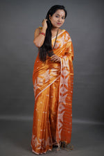 Load image into Gallery viewer, Orange Shine - (Pure Tissue Khadi Handloom Saree)
