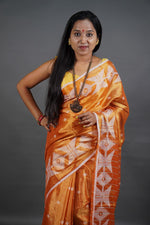 Load image into Gallery viewer, Orange Shine - (Pure Tissue Khadi Handloom Saree)
