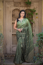 Olive Green (1 Minute Ready To Wear Saree)