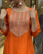 Load image into Gallery viewer, Pragya ~ Orange Suit Set
