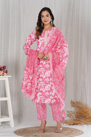 Gulaab ~ Pink Floral Kurti Set