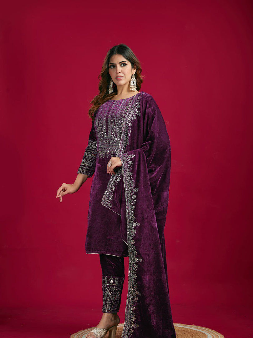 Ajia ~ Embroidery Work Suit Set