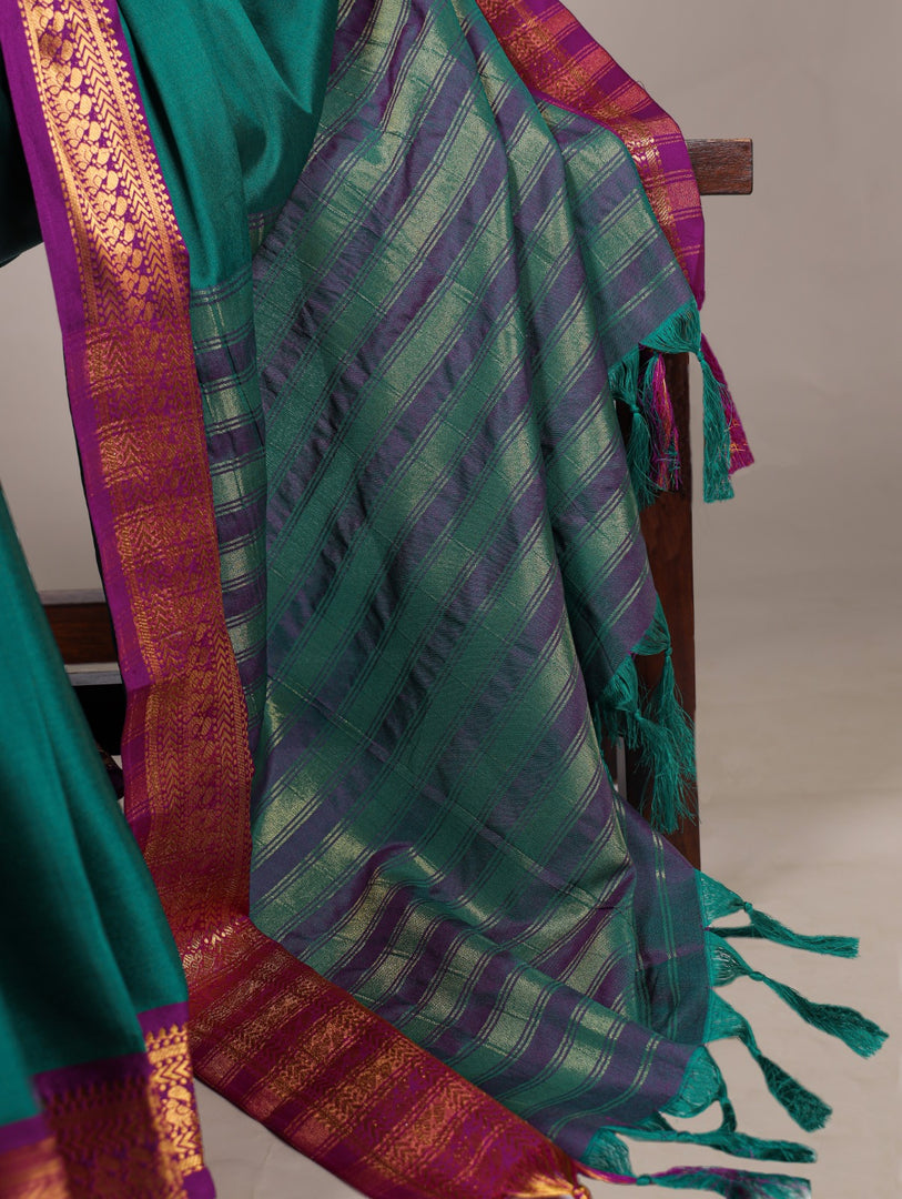 Tussar Teal (Premium Art Silk)