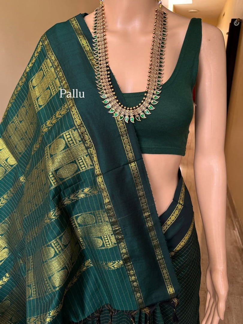 Pachai - பச்சை (Premium Handloom Gadwal Silk Cotton)