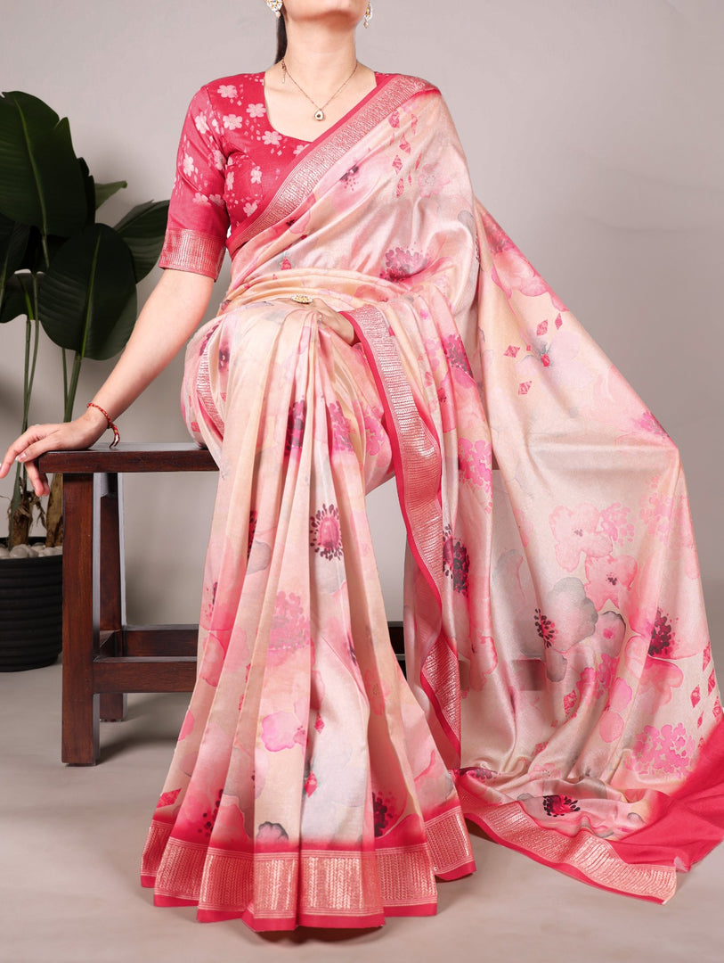 Floral Printed (Premium Tussar Silk)
