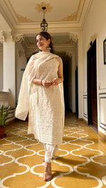 Load image into Gallery viewer, Chandani ~  Chikankari Kurti  Suit Set
