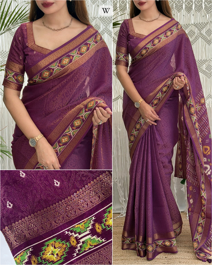 Ajrakh Patola Jacquard (Premium Jacquard Silk)