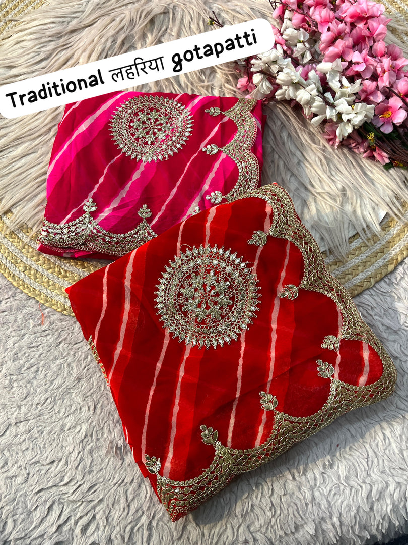 Georgette prismatic (Premium Georgette Saree)