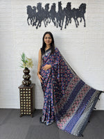 Load image into Gallery viewer, Ajrakh Satin (Premium Ajrakh Party Wear Satin Silk)