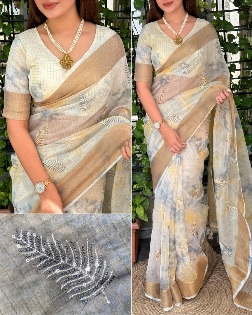 Glass Organza (Premium Party Wear Organza Saree)