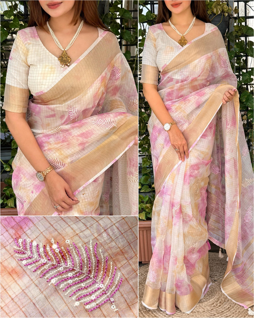 Glass Organza (Premium Party Wear Organza Saree)